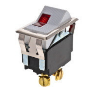 Illuminated Rocker Switch with Red Lens – SPST, On-Off, 3 Screws