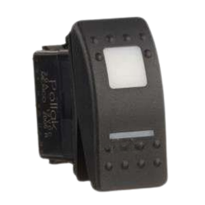 Illuminated Sealed Rocker Switch with White Lens – DPST, On-Off, 6 Blades