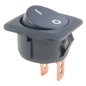 Round Rocker Switch – SPST, On-Off, 2 Blades