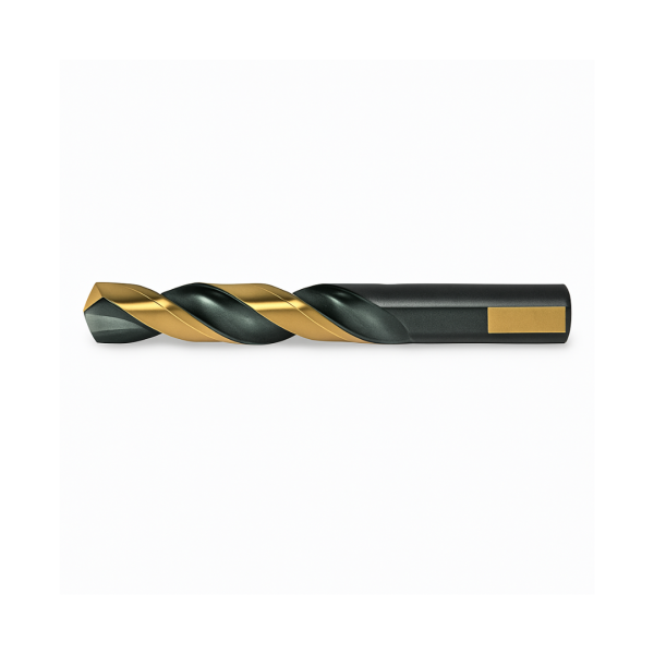 15/64" Mechanics Length Drill Bit – M-7 High-Speed Steel, Black & Gold Oxide, 135° Split Point, 3-Flat Shank – Metal Drilling Bit