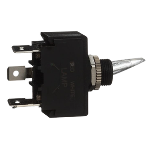 Illuminated Weather-Resistant Toggle Switch with Red Actuator – SPST, On-Off, 4 Blades