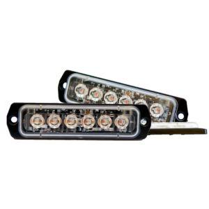 EliteOPTO™ Surface-Mount 4-1/2" Super Slim LED Warning Light w/ 26 Flash Patterns - 12V-24V (Amb/Grn)