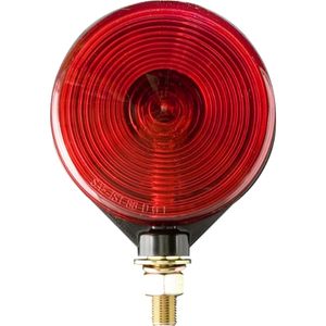 Ped-Mount 5-1/2" Round Incandescent Single-Face S/T/T Light - Hardwired, 12V (Red)