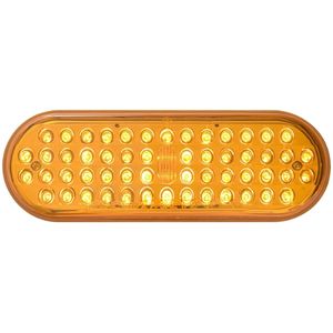 Grommet-Mount 6-1/2" Oval LED Parking/Turn Signal Light - 56 Diodes, PL-3, 12V (Amb)