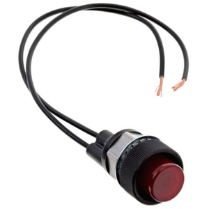 Single-Contact Insulated Pilot Light w/ Black Bezel and Red Lens