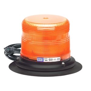 Low-Profile Vac-Mag-Mount Strobe Beacon w/ Cig Plug - Class II, 12-48V, 80FPMx2 (Amb)