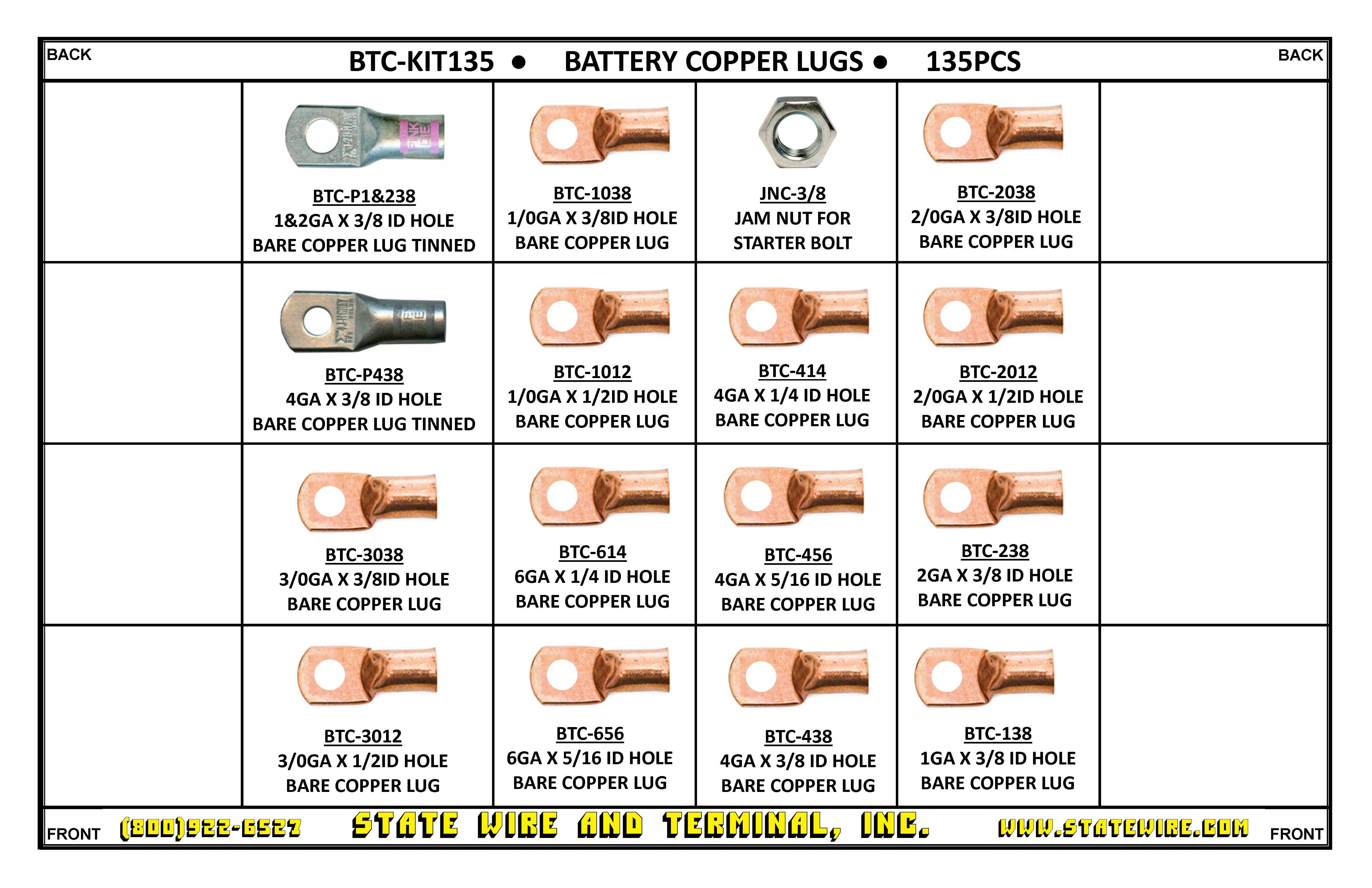 Copper Battery Lug Kit