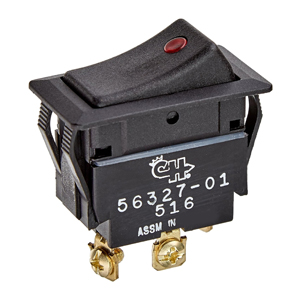 Illuminated Weather-Resistant Rocker Switch with Red Lens – SPST, On-Off, 3 Screws