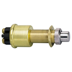 Marine Momentary Push-Button Switch – SPST, Off-(On), 2 Screws