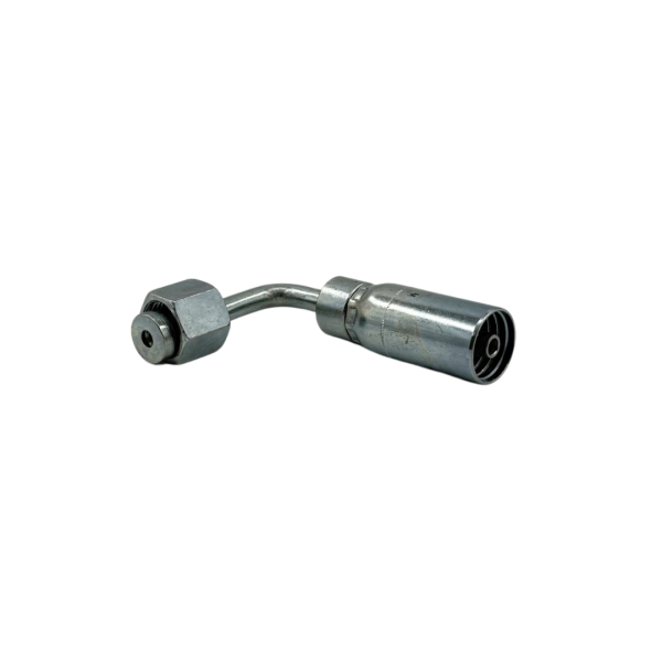 90° Female Swivel – Long Drop – O-Ring Face Seal (ORF), 1/4" Hose x 1/4" Pipe, Carbon Steel