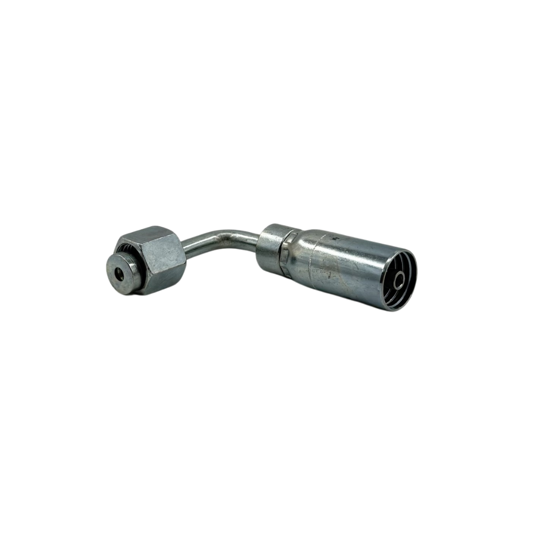 90° Female Swivel – Long Drop – O-Ring Face Seal (ORF), 1/4" Hose x 1/4" Pipe, Carbon Steel