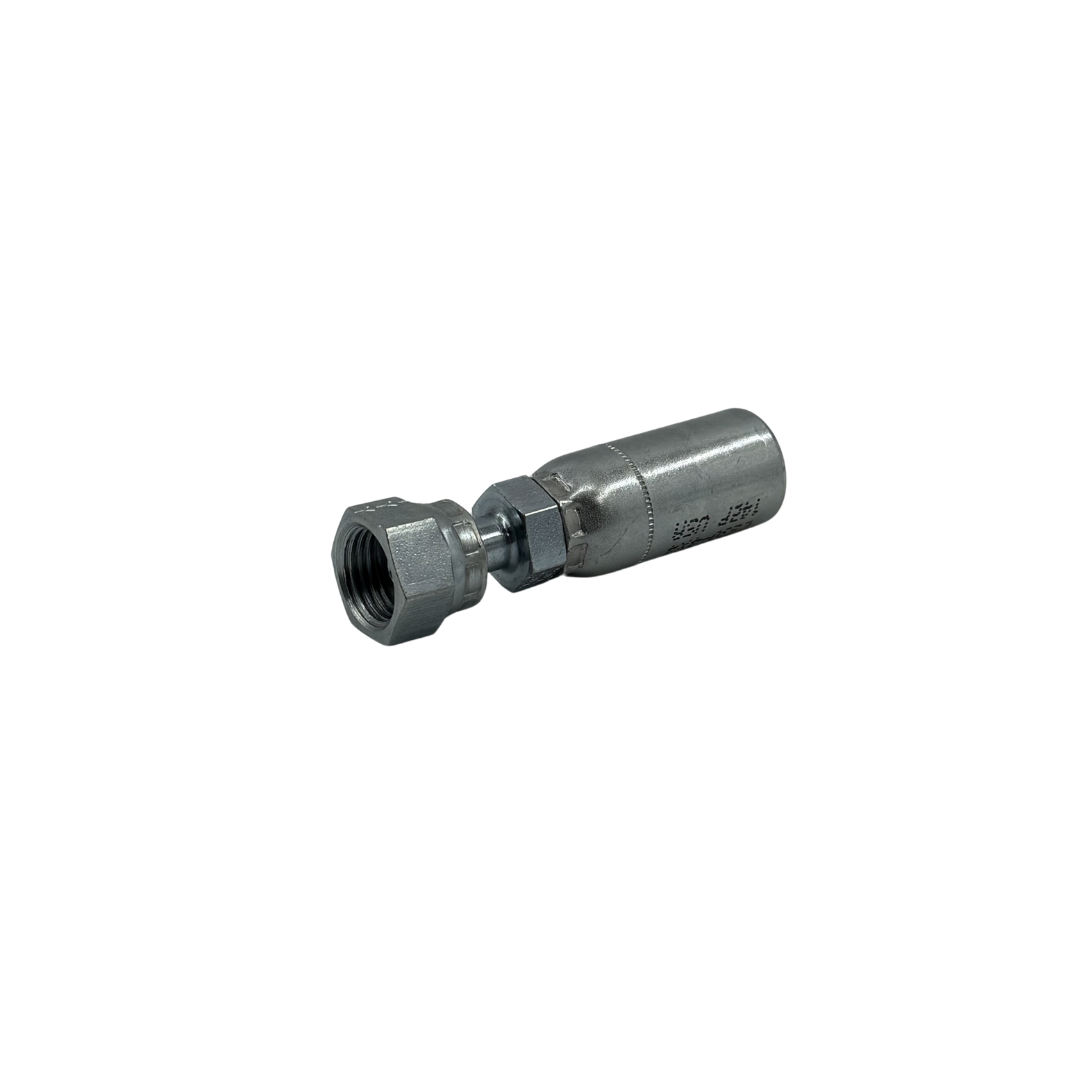 Female Straight Swivel – O-Ring Face Seal (ORF), 1/4" Hose x 1/4" Pipe, Carbon Steel