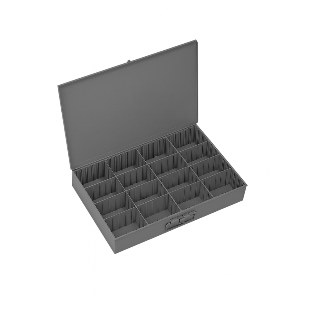 Durham Large adjustable steel compartment box, gray 131-95