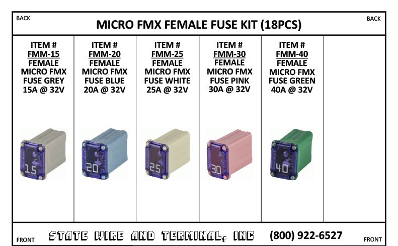 Micro FMX Female Fuse Kit - 18 Pieces