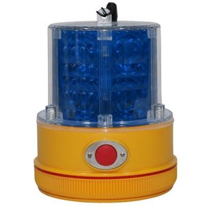 Mag-Mount Tall Triple-Flash LED Personal Safety Light w/ Photocell and 75lb Pull Mag Base - 24 LEDs, 60FPM, 2 D-Batt (Blue)