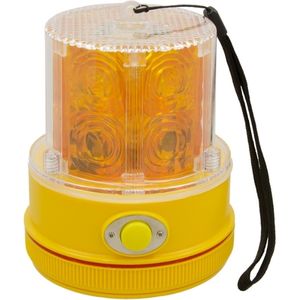 Mag-Mount Triple-Flash Steady-Burning LED Personal Safety Light w/ Photocell and 75lb Pull Mag Base - 60FPM, 2 AA-Batt (Amb)