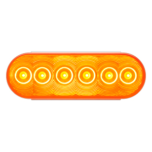 FLEET Count™ Recess Grommet-Mount 6-1/2" Oval LED Park/Rear Turn Signal Light - 6 Diodes PL-3, 12V (Amb)