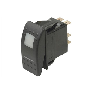 Illuminated Sealed Momentary Rocker Switch with White Lens – Progressive, On-On-(On), 6 Blades