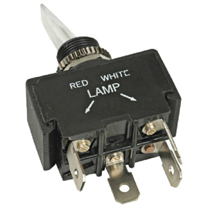 Illuminated Weather-Resistant Toggle Switch with Red Actuator – SPST, On-Off, 4 Screws