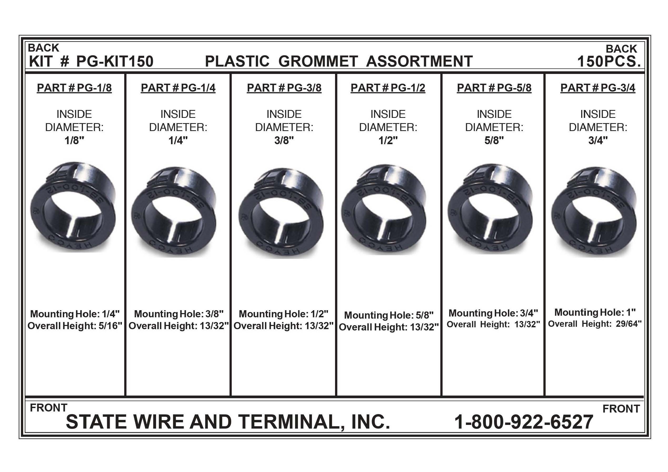 Plastic Grommet Kit - 150 Piece Assortment
