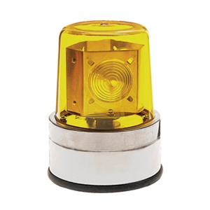 Peterson® Mag-Mount Triple-Lens Rotating Beacon w/ Cig Plug - 12V, 110FPM, Stainless Steel Housing (Amb)