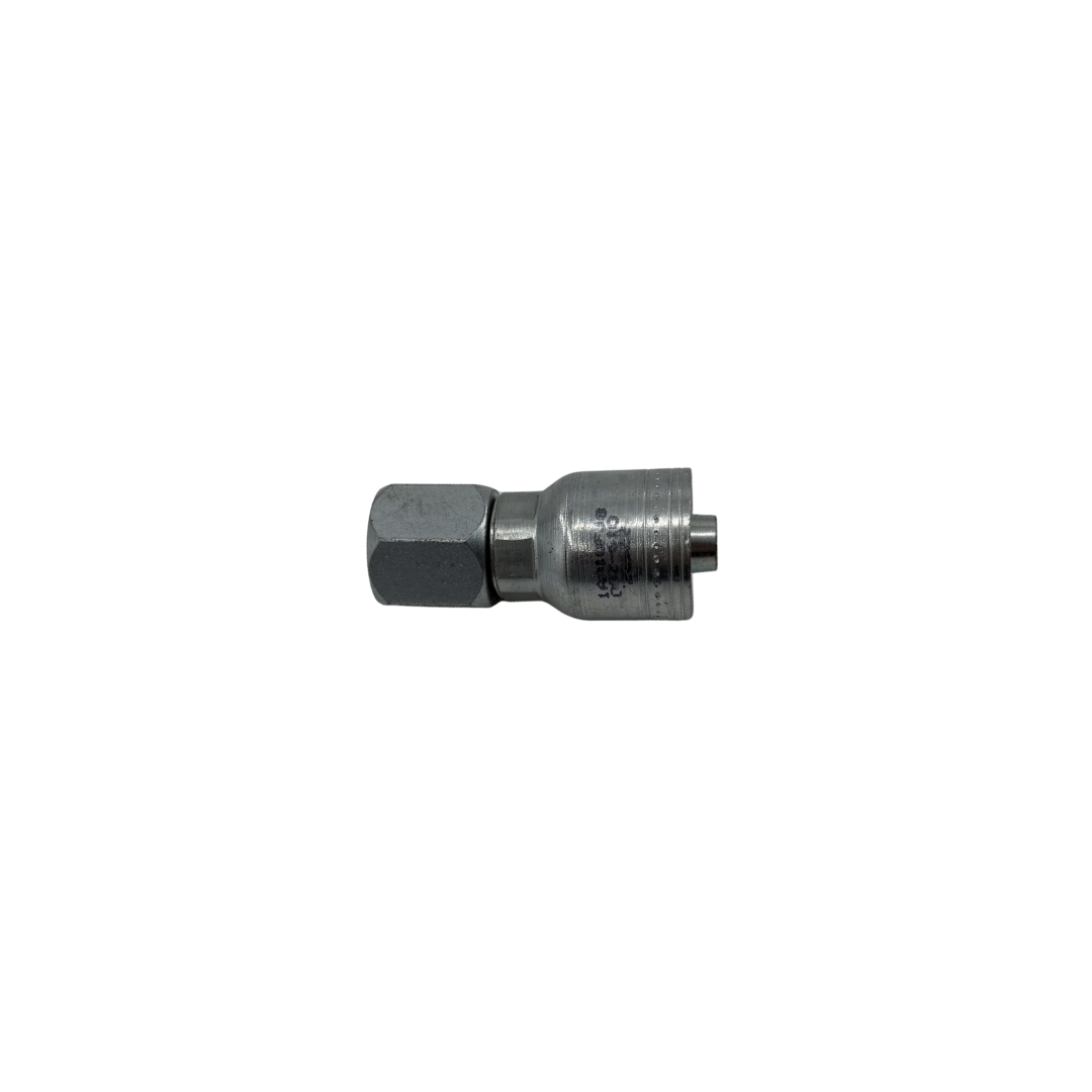 JIC 37° Female Swivel Hydraulic Hose Fitting – 1/2" Hose x 7/8"-14 UNF, Zinc-Plated Steel