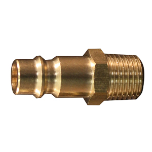V-Style Hi-Flo Brass Plug 3/8" NPT Male, High Volume, 74 SCFM, 300 PSI