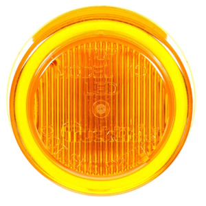 Grommet-Mount 2-1/2" Round LED Mrkr/Clrnc Light - 2 Diodes, PL-10, Fit N' Forget M/C, 12V (Amb)