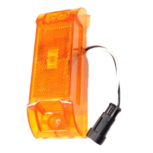 Surface-Mount 6" Rectangular PC-Rated LED Mrkr/Clrnc Light w/ Reflex - 3 Diodes, Hardwired, 12V (Amb)
