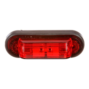 Surface-Mount 4-1/2" Oval Incandescent Mrkr/Clrnc Light w/ Rubber Housing - Hardwired, 12V (Red)