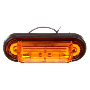 Surface-Mount 4-1/2" Oval Incandescent Mrkr/Clrnc Light w/ Rubber Housing - Hardwired, 12V (Amb)