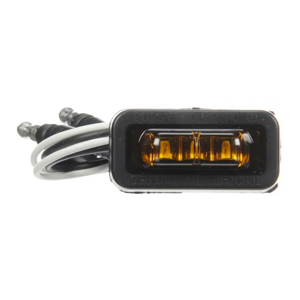 Flex-Lite Adhesive-Mount 1-1/2" Rectangular PC-Rated LED Rear Exit Mrkr/Clrnc Light - 3 Diodes, 0.180 Bullet, Hardwired, 12V (Amb)
