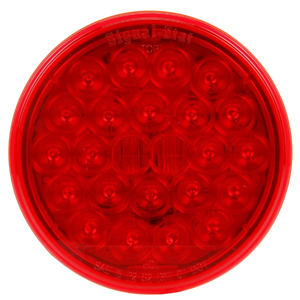 Grommet-Mount 4-1/2" Round LED S/T/T Light - PL-3, 12V (Red)