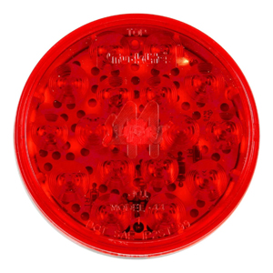 Super 44® Grommet-Mount 4-1/4" Round LED S/T/T Light - 17 Diodes, Fit N' Forget S.S., 24V (Red)