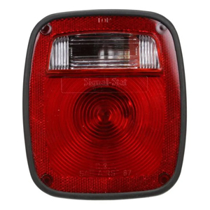 Three-Stud 6-3/4" Square RH Incandescent Combo Box Light - Packard, 12V (Red)