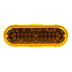 Super 60 Oval Grommet-Mount 6" LED Strobe Light w/ Reflector - 36 Diodes, 12V (Amb)