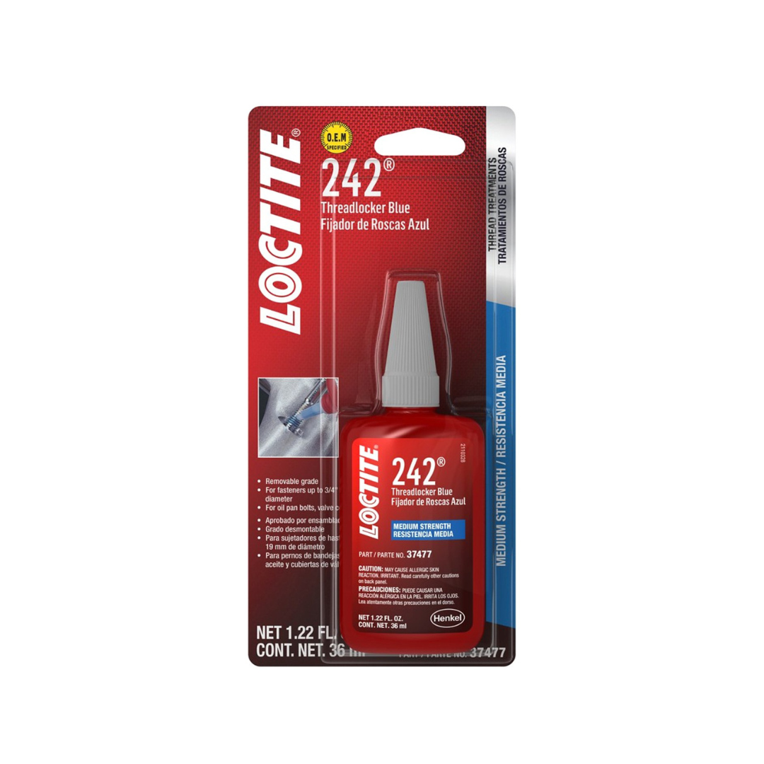 Blue Medium Strength Threadlocker 242, 36 mL Bottle