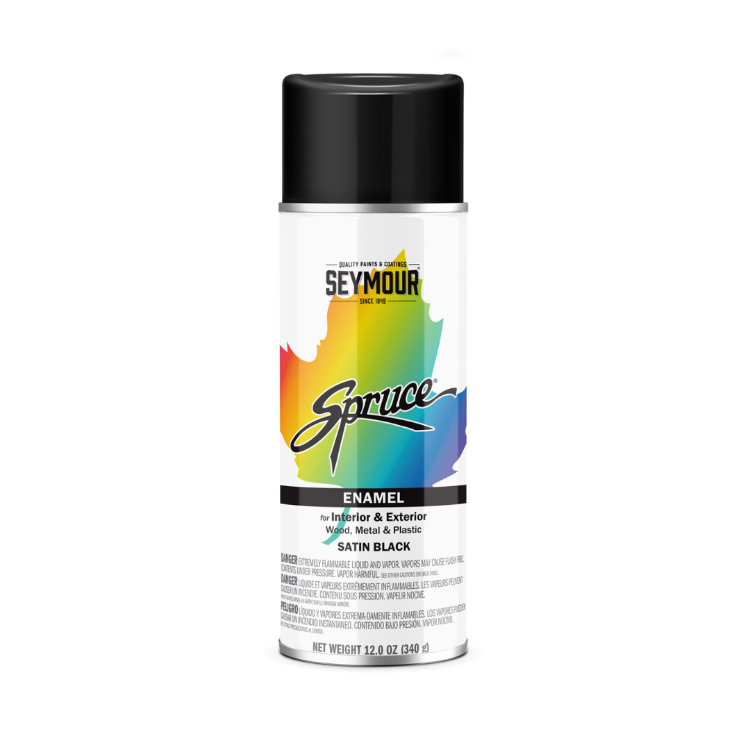 Seymour Spruce Satin Black Enamel Spray 24oz