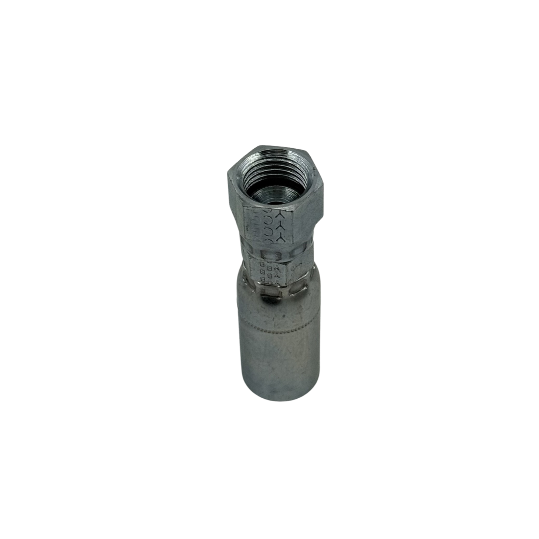 JIC 37° Female Solid Swivel – 1/4" Hose, 9/16"-18 Thread, Carbon Steel