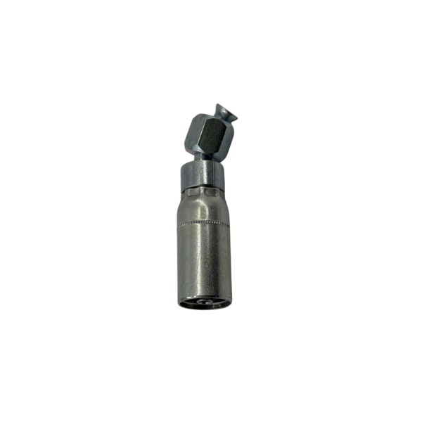 JIC 37° Female 45° Swivel – 1/4" Hose, 7/16"-20 Thread, Carbon Steel