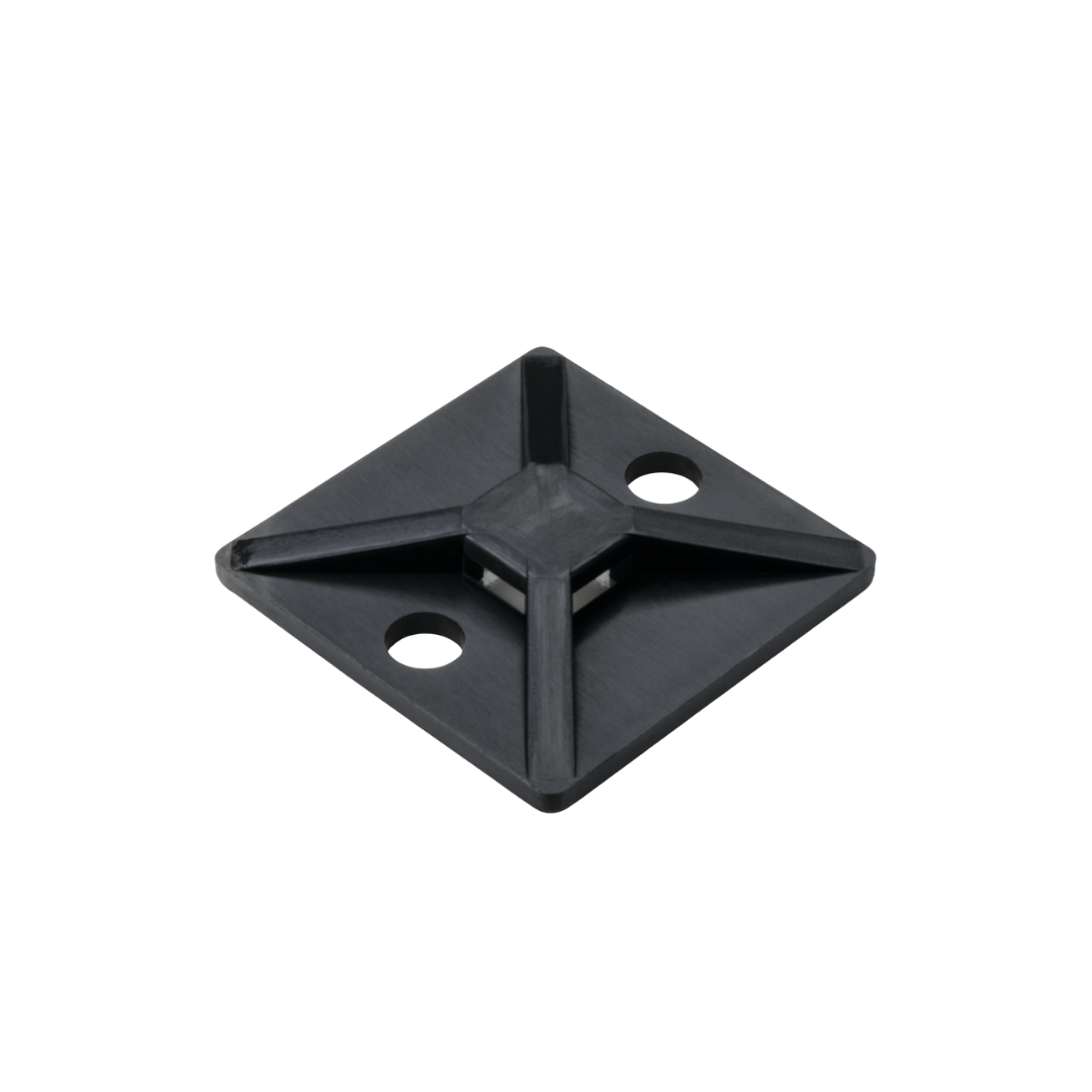 Adhesive Nylon Cable Tie Base 1-1/8" x 1-1/8" (Black)
