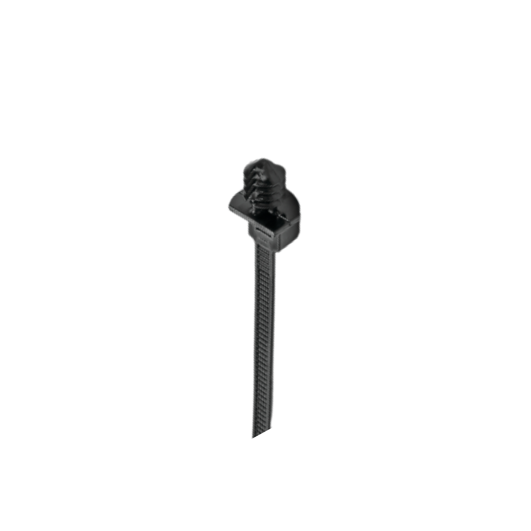 Heat-Resistant 1-Piece Nylon Cable Tie with Fir-Tree Mount 8" – 50 lb Tensile Strength (Black)