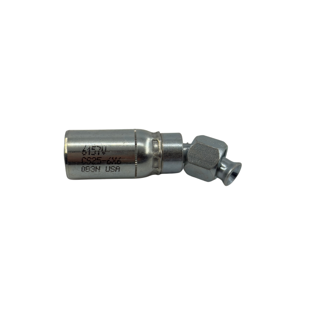 45° JIC 37° Female Swivel – 3/8" Hydraulic Hose x 9/16"-18 Thread, Carbon Steel