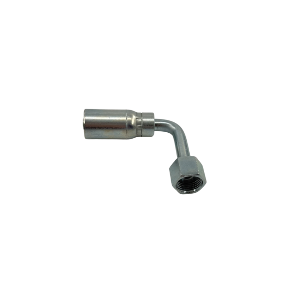 90° Female Swivel – ORF – 3/8" Hydraulic Hose x 3/8" Pipe, Long Drop, Carbon Steel