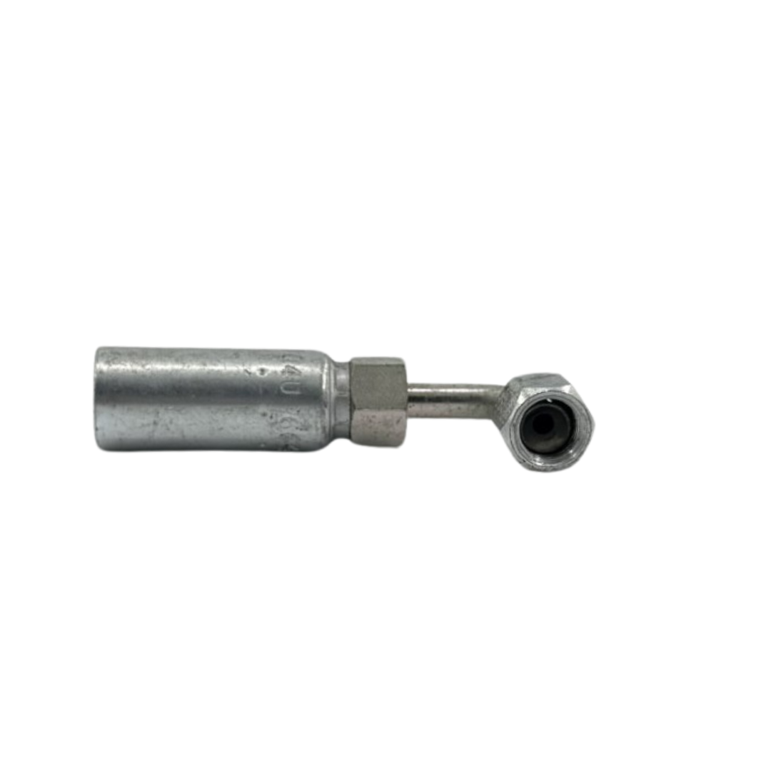 JIC 37° Female 90° Swivel Elbow – 1/4" Hose, 7/16"-20 Thread, Carbon Steel