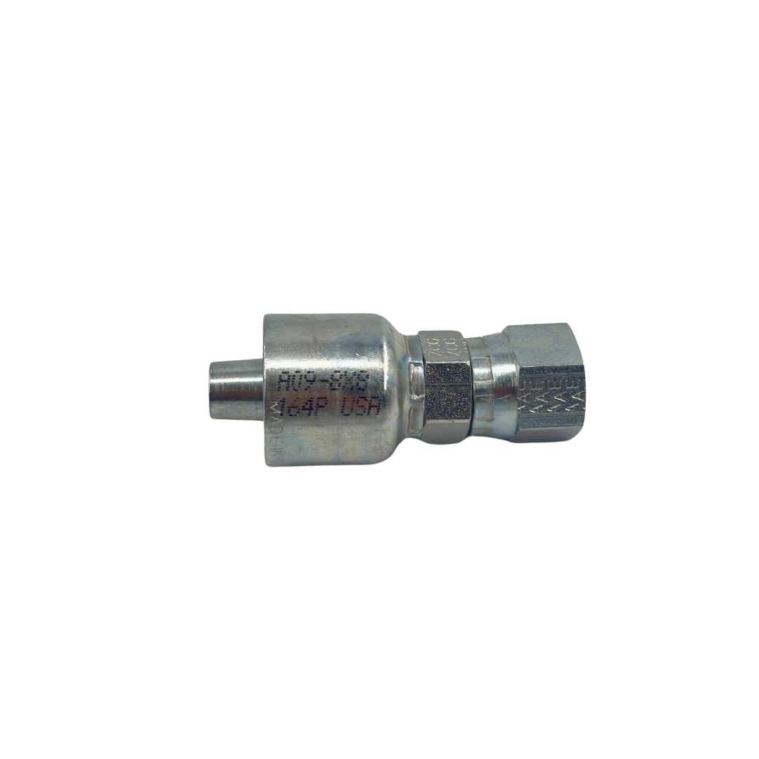 JIC 37° Female Swivel Hydraulic Adapter – 1/2" Hose x 1/2"-14 Pipe Thread – Straight – Zinc-Plated – A-Series –