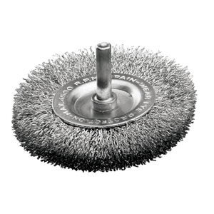 4" Crimped Wire Wheel Brush – Coarse – 1/4" Shank – Clamshell Pack – Carbon Steel