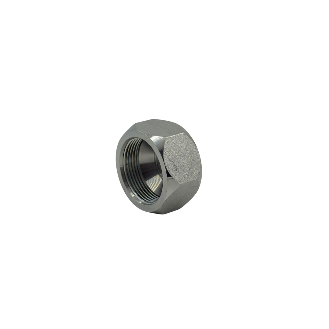 JIC 37° Flare Twin® Cap – 1-1/4" Tube, 2" Hex, Steel