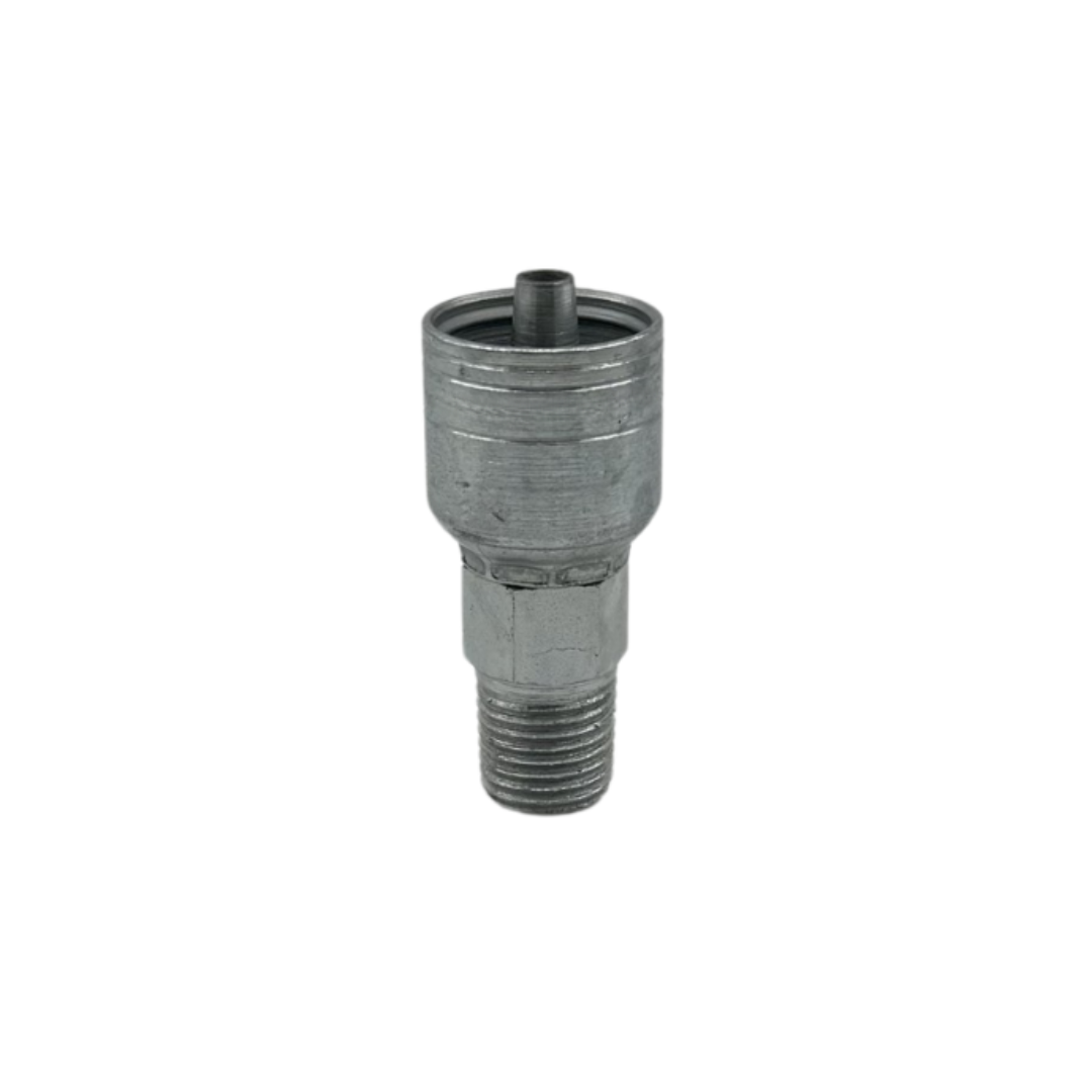Male Pipe Rigid Hydraulic Adapter – 1/4" Hose x 1/4"-18 NPTF – Straight – Zinc-Plated