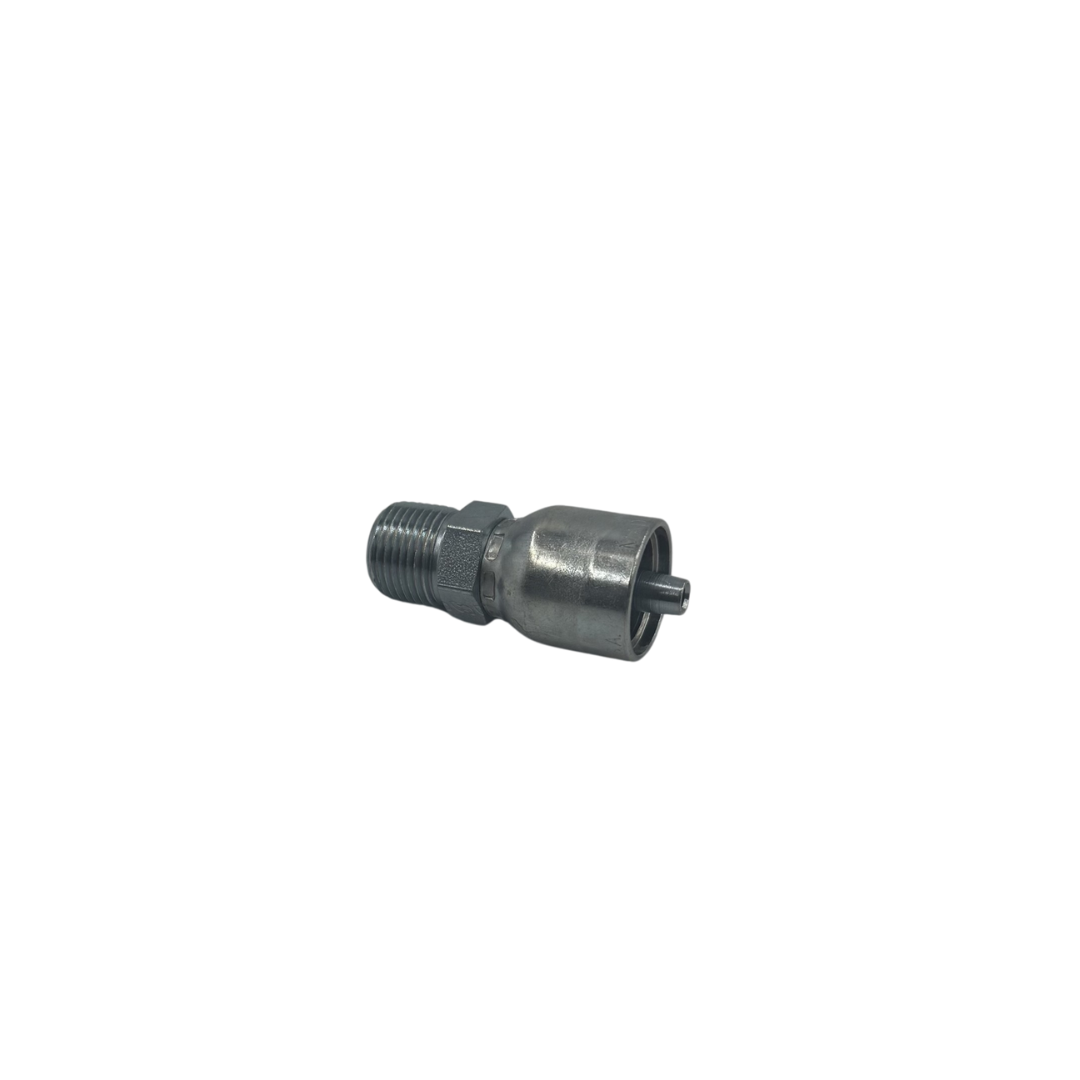 Male Solid – NPTF, JIC37 Rigid, 1/4" Hose x 3/8" Male Pipe, Carbon Steel, A-Series